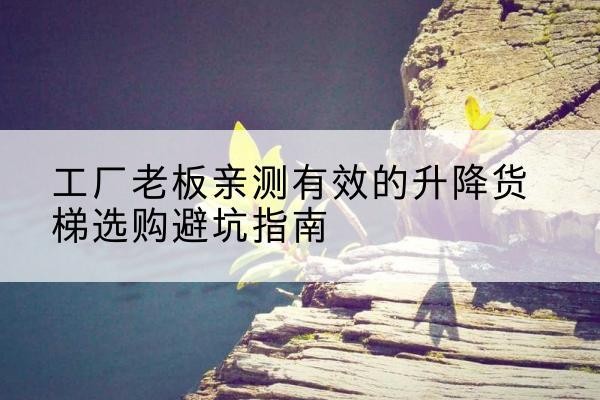 溆浦升降货梯怎么选-工厂老板亲测有效的升降货梯选购避坑指南