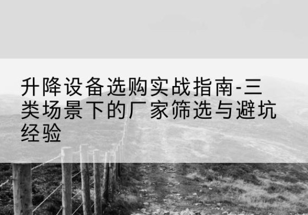 溆浦移动式升降机厂家推荐-升降设备选购实战指南-三类场景下的厂家筛选与避坑经验