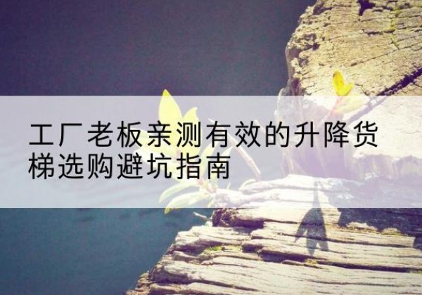 溆浦升降货梯怎么选-工厂老板亲测有效的升降货梯选购避坑指南